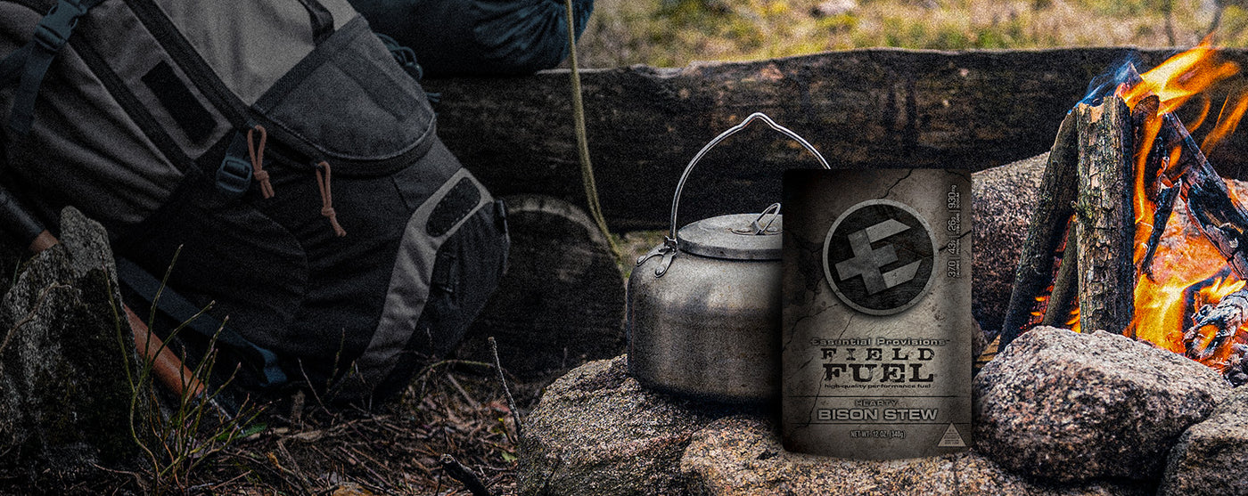 CampFire with Packed MRE menu - Essential Provisions