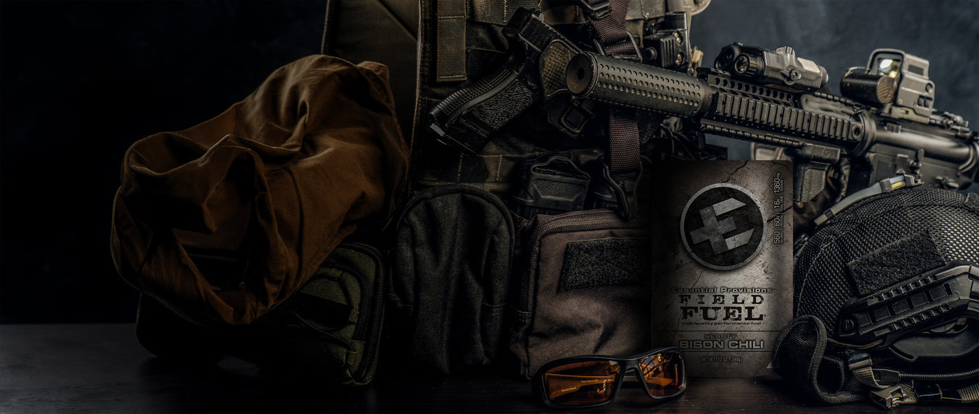 Packed MRE Field Fuel with Military gears