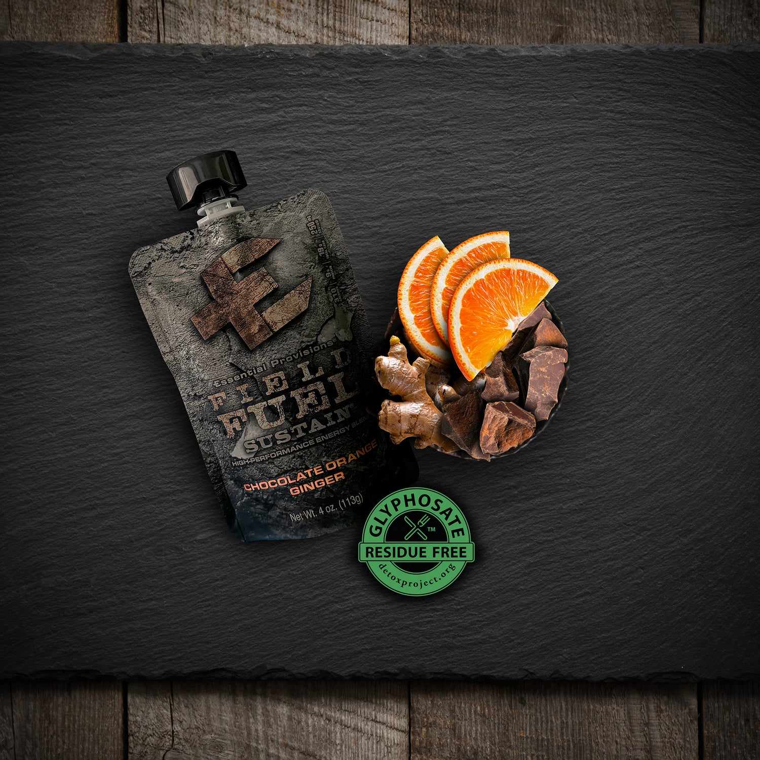 Magnified area of 'Sustain Energy Blend - Chocolate Orange Ginger' image'