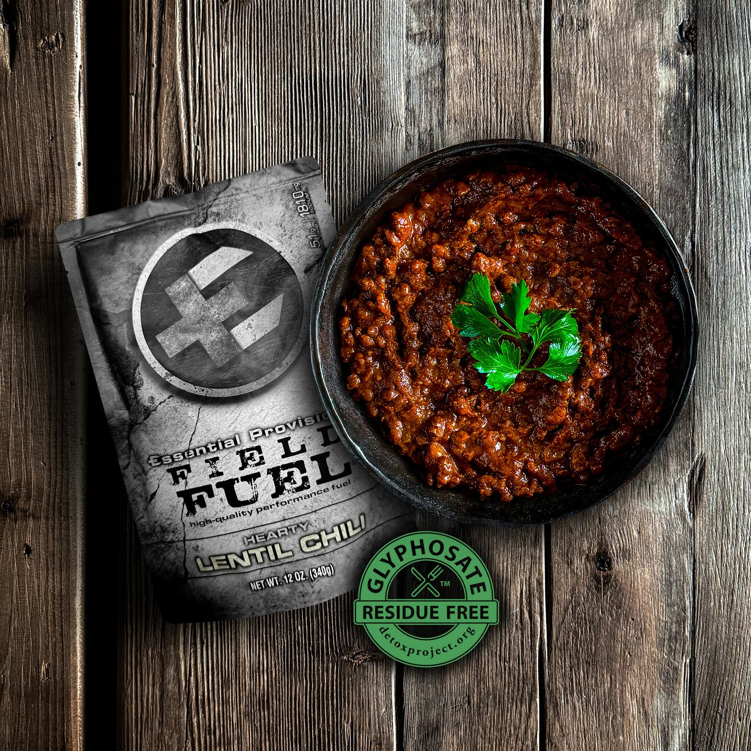 Magnified area of 'Meal Ready-to-Eat - Lentil Chili' image'